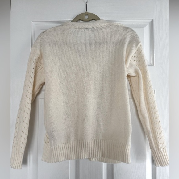 Nanette Lepore Women's Pointelle Cardigan Gold button color- cream size XS - Picture 4 of 8